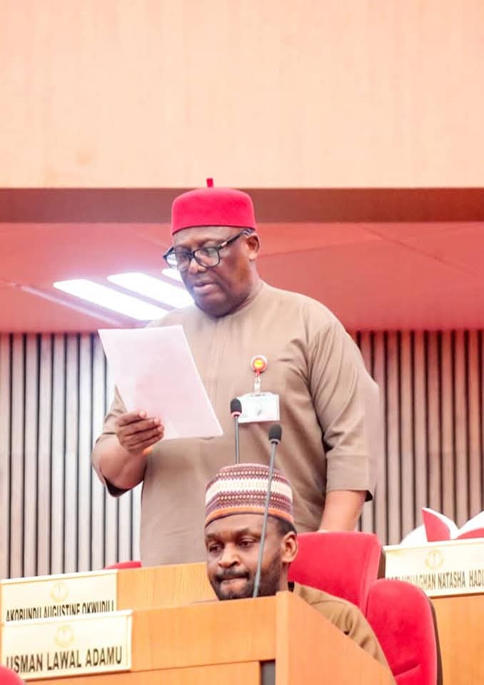Breaking: Senator Austin Akobundu Moves Motion For The Expeditious Rehabilitation Of Umuahia-Ikot Ekpene Federal Road.