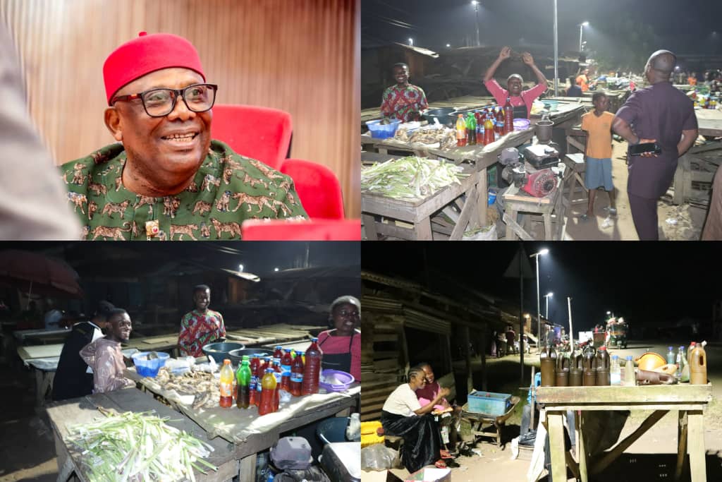 Olokoro Traders Jubilates As Senator Austin Akobundu Lights Up Ahiaukwu Market.