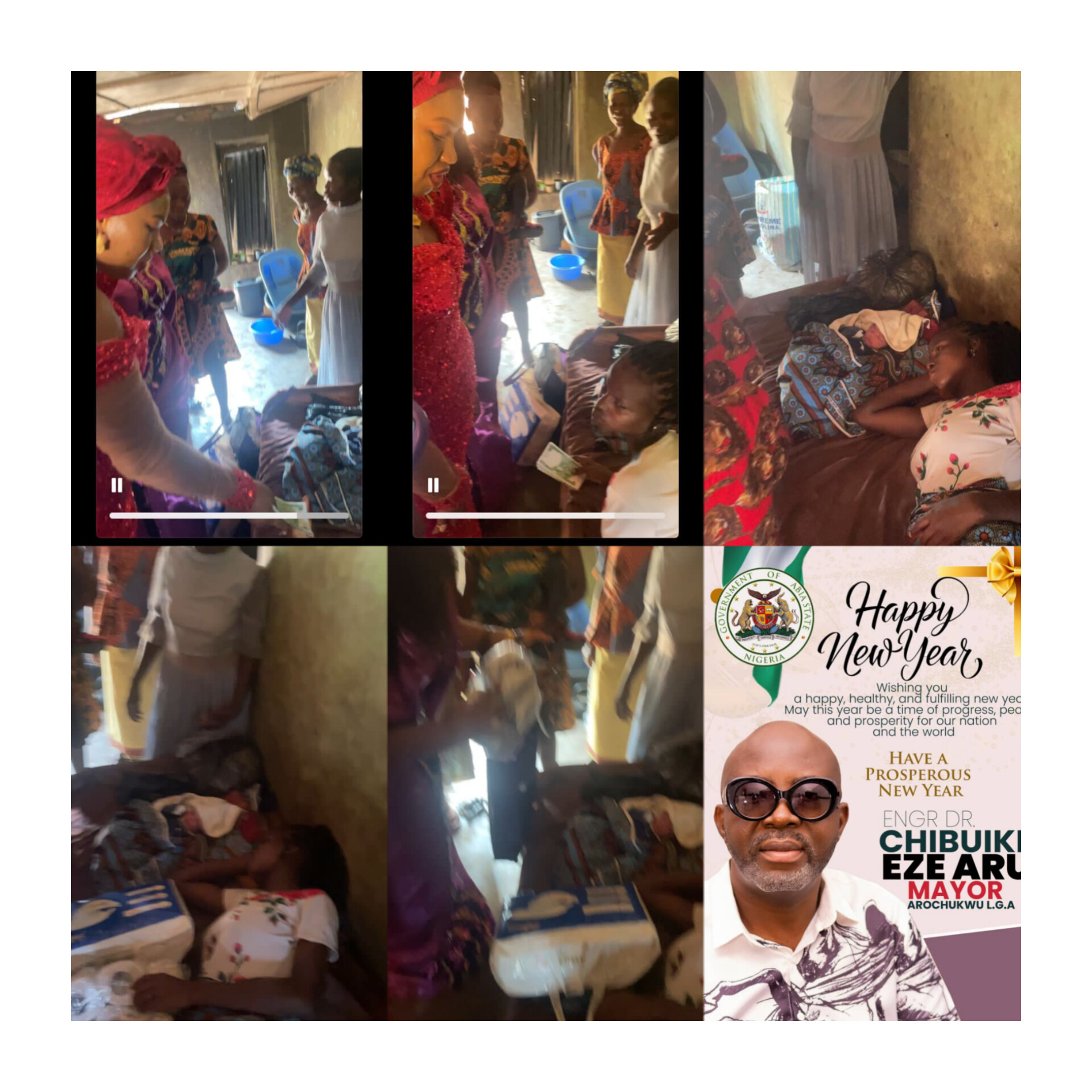 New Year: Hon. Mrs. Chibuike Eze Aru, Wife Of The Mayor Of Arochukwu, Receives New Born Babies In Arochukwu LGA.