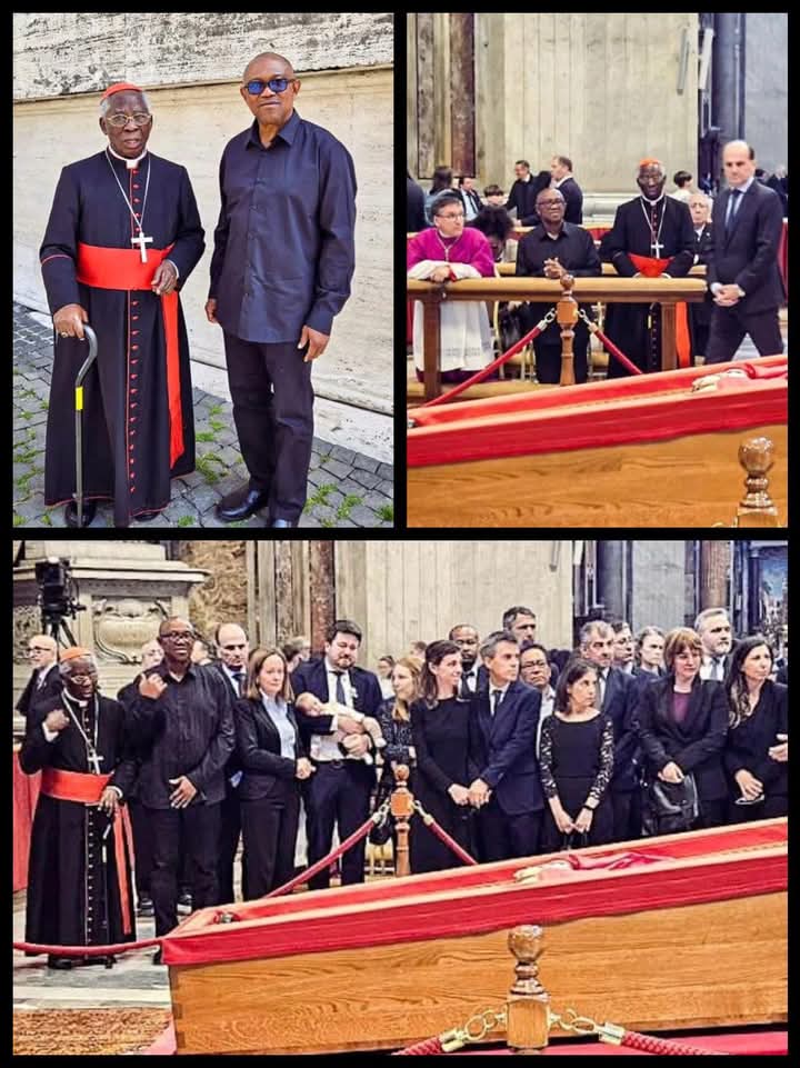 Just In: Peter Obi Spotted In Rome, Paying Last Respect To Pope Francis