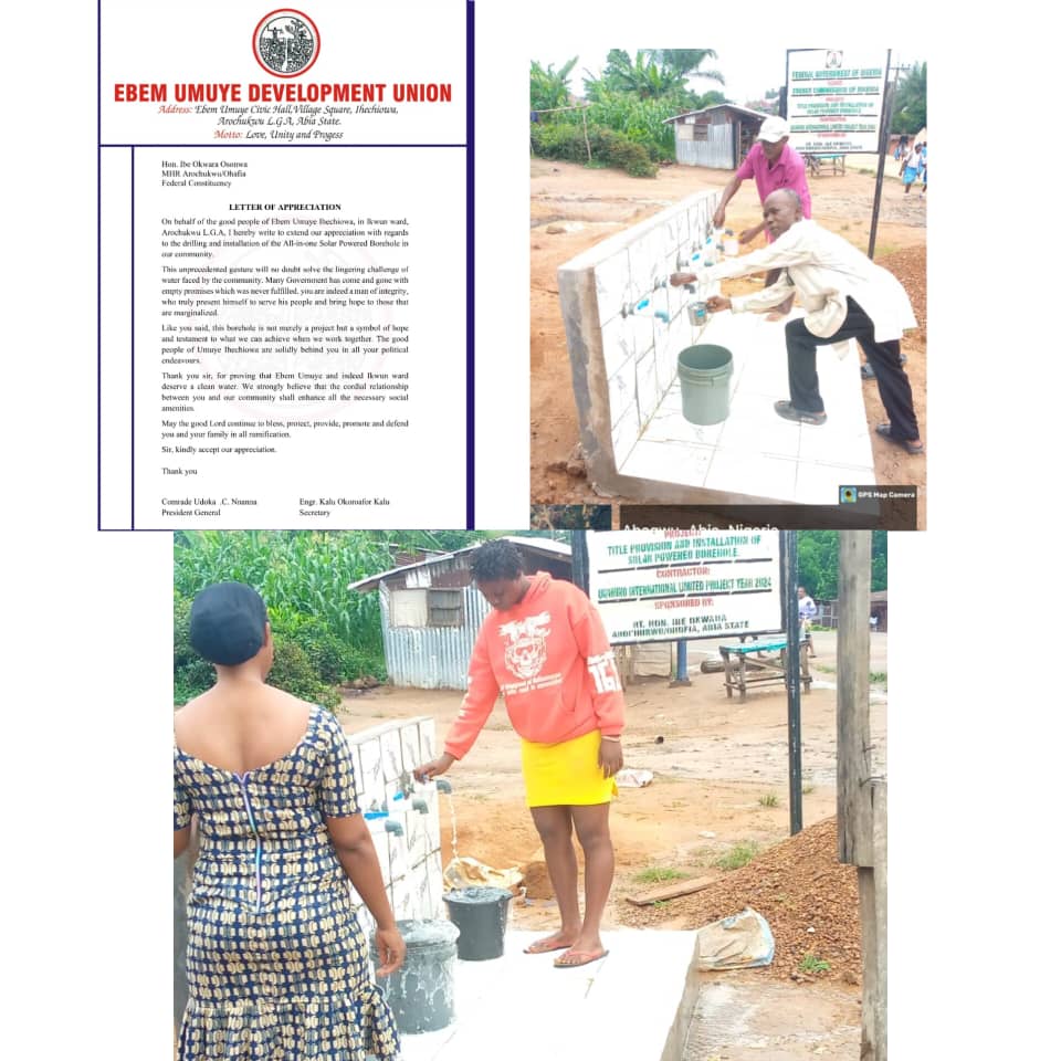 Dividends Of Democracy: Arochukwu Community Hails Hon. Ibe Okwara Osonwa For Solar-Powered Borehole Project.