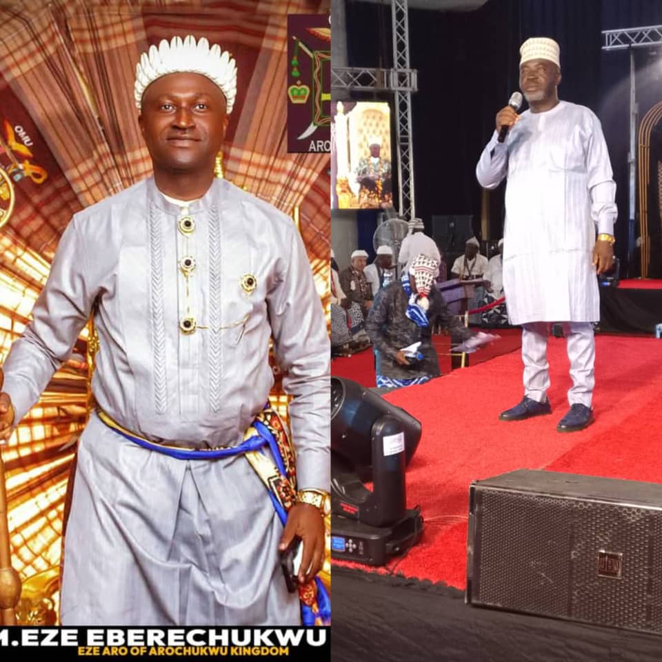 You Are A Blessing To The People of Arochukwu Kingdom, Mayor Of Arochukwu, Engr. Chibuike Eze Aru Eulogies Eze Aro On 1st Coronation Anniversary.