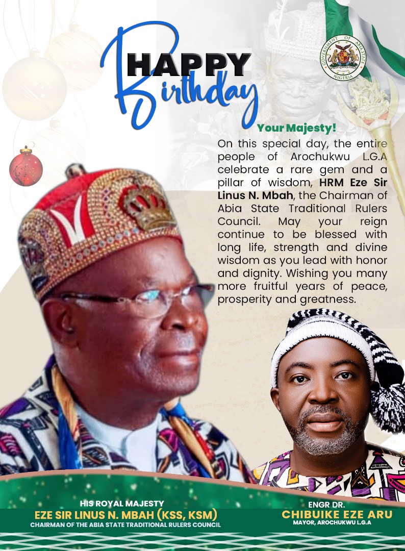 Mayor Of Arochukwu, Dr. Okereke Eze Aru Felicitates With Eze Linus Nto Mba On His Birthday