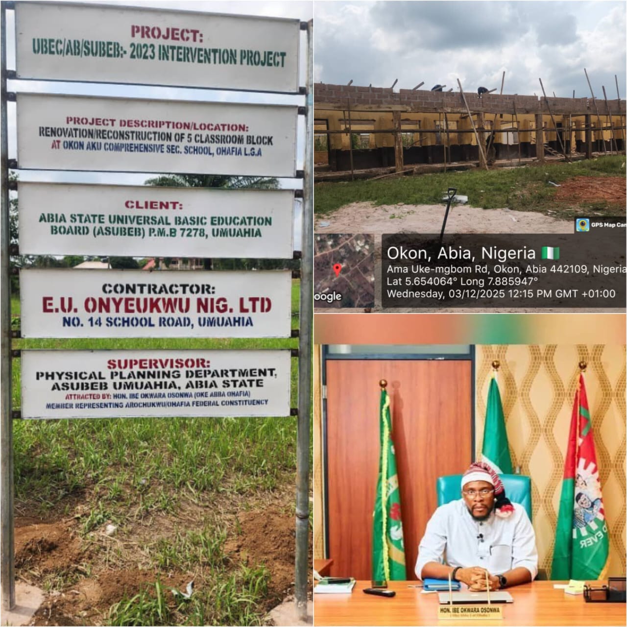 HON. IBE OKWARA OSONWA FACILITATES FULL RENOVATION OF OKON COMPREHENSIVE SCHOOL OKON OHAFIA.