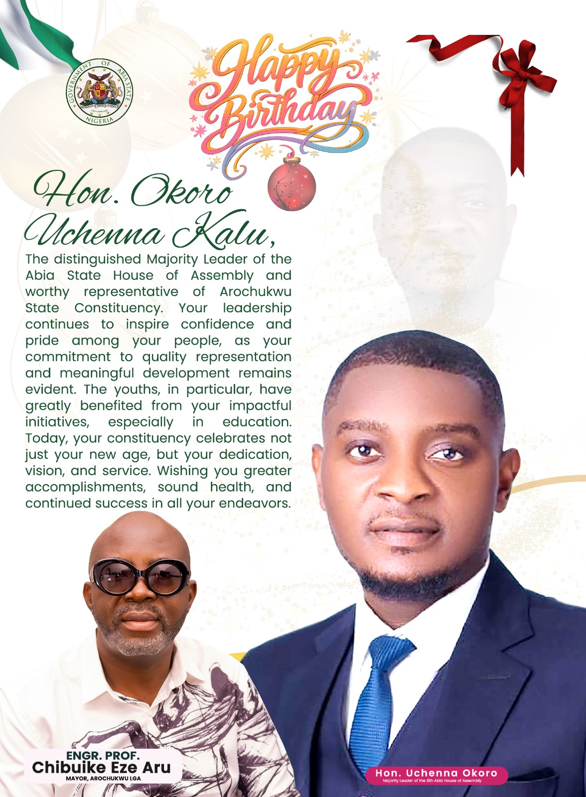 Mayor Of Arochukwu LGA, Prof. Okereke Eze Aru Felicitates With Majority Leader of Abia State House Of Assembly