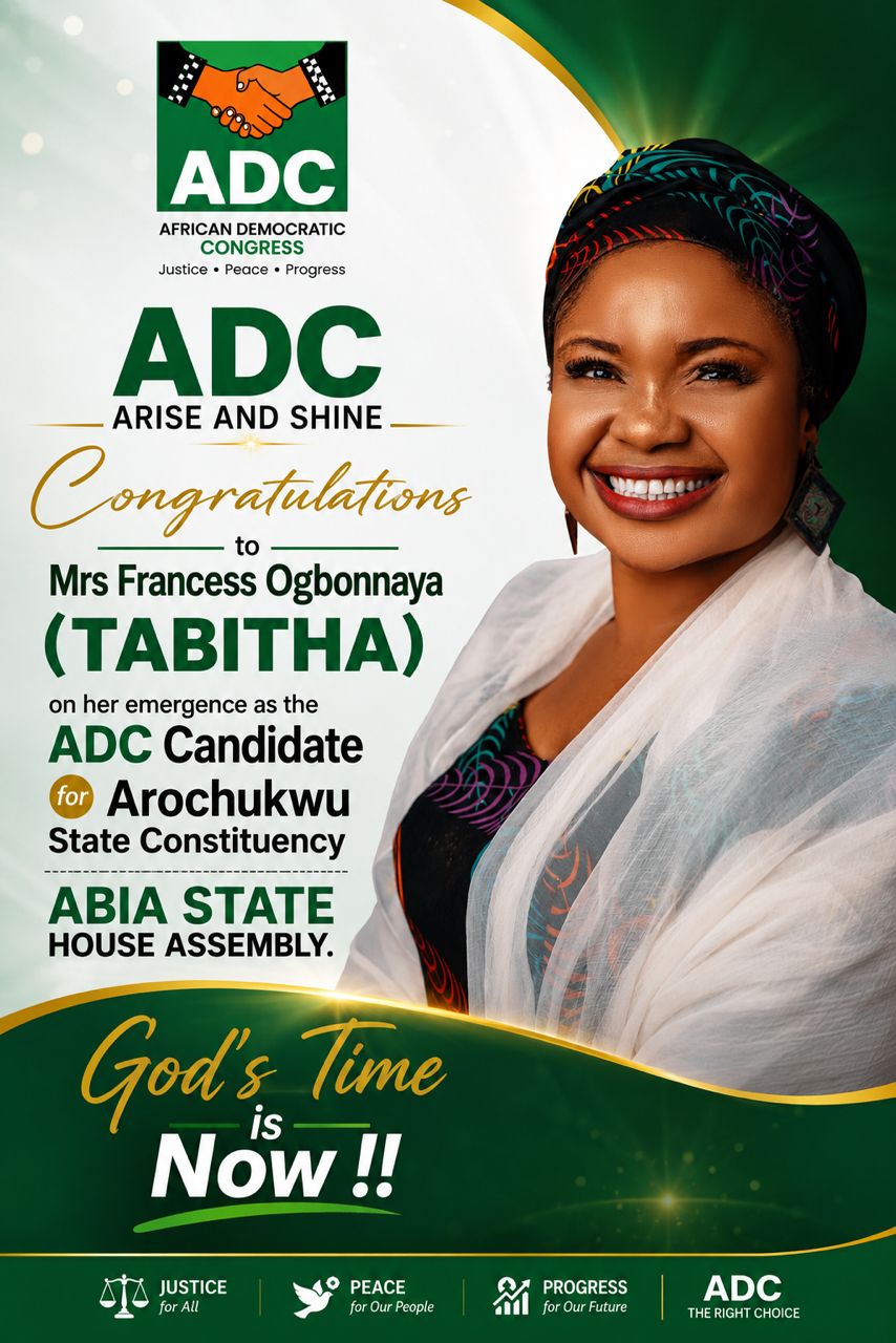Breaking: Tabitha Secures ADC Ticket For Arochukwu State Constituency.
